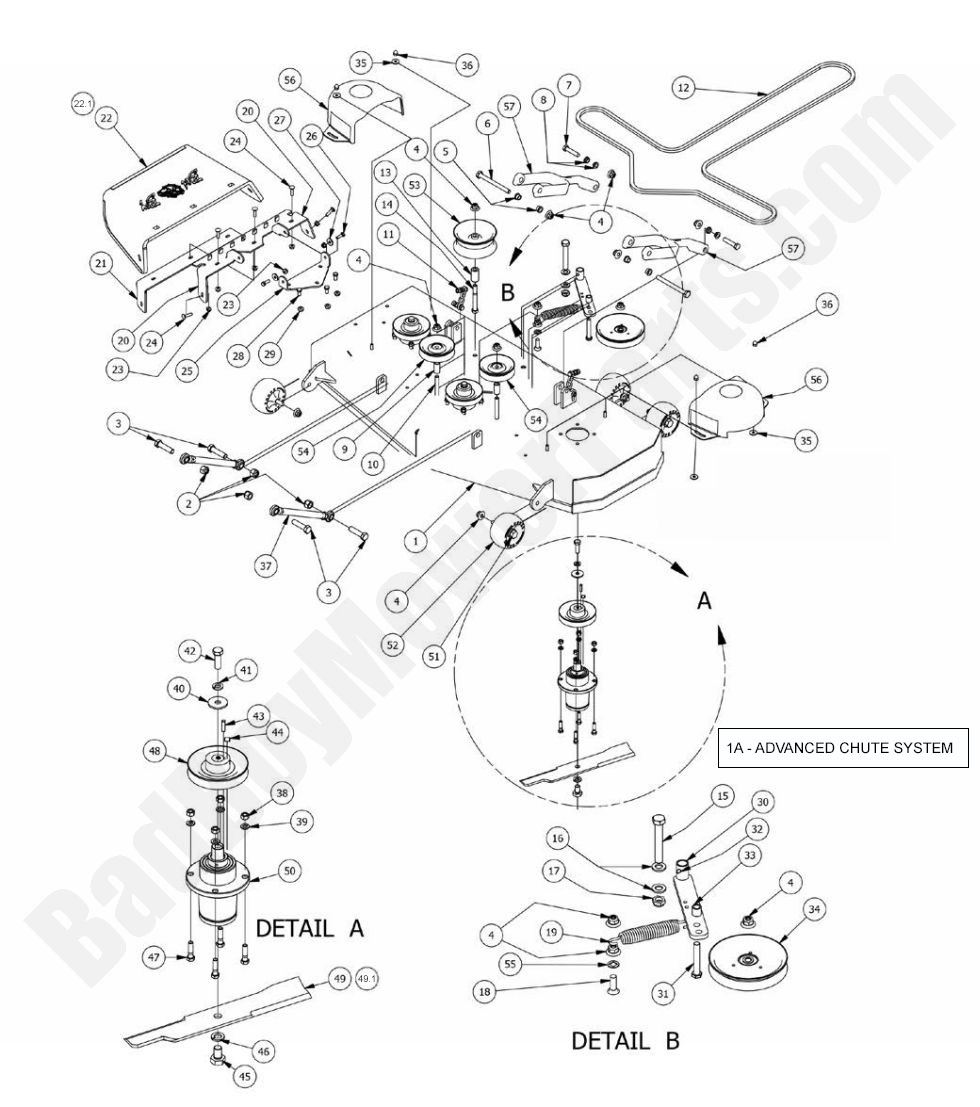 1268 - Bad Boy Mower Parts Lookup > 2015 > ZT Elite > 48\" Deck Assembly